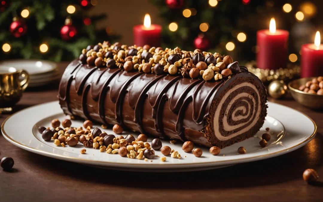 Délice de Noël : la bûche chocolat noisette qui révolutionne vos fêtes