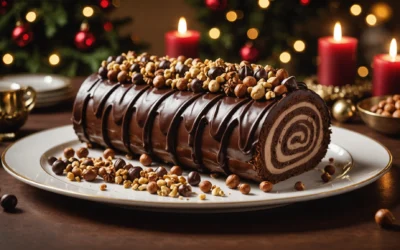 Délice de Noël : la bûche chocolat noisette qui révolutionne vos fêtes